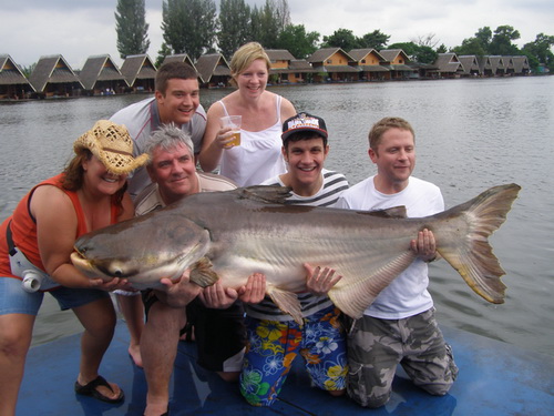 150lb Mekong catfish caught fishing in Bangkok with Fish Thailand