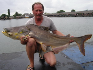 Mekong catfish fishing in Thailand