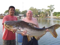 Mekong Catfish fishing Bungsamran Lake Bangkok Thailand