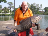 Siamese giant carp fishing Thailand Bangkok