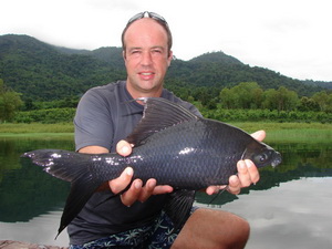 black carp from Khao Laem Dam on a jungle fishing safari with Fish Thailand