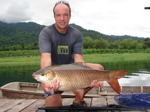 21lb Indian Carp (rohu) caught jungle fishing in Thailand