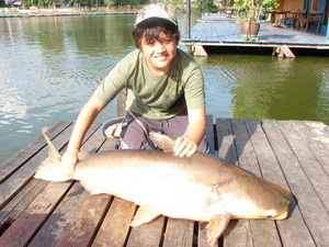 Junior fishing Bung samran Lake Bangkok