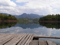 View of our carp fishing Thailand  swim from the carp raft 