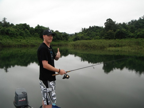 fishing in Khao Laem Dam Thailand