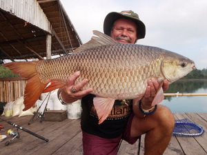 10.25kg rohu (Indian Carp) caught fishing in Thailand