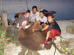Mae Klong River fishing in Thailand